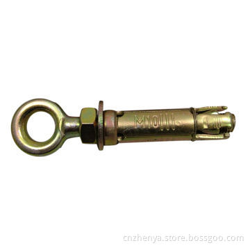 Eye bolt anchor with yellow zinc plated